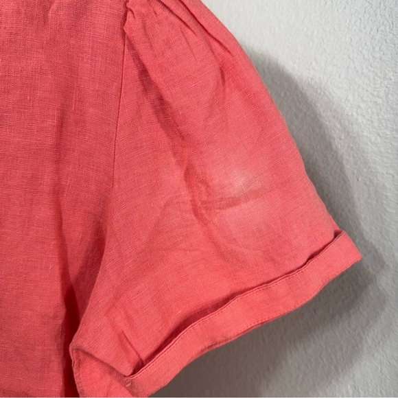Sundance Classic Tales shirt Half Pink/Coral Linen Shirt Size XS - Picture 4 of 7